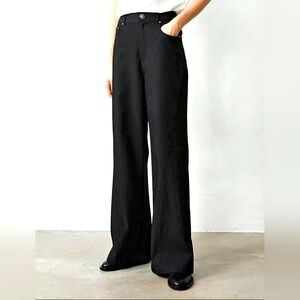 NWT INFFTRU Twill Classic Black Wide-Leg Women's Pants Size 36